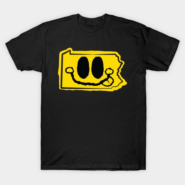 Pennsylvania Happy Face with tongue sticking out T-Shirt by pelagio